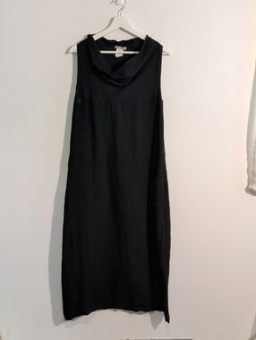 SARAH PACINI linen sleeveless cowl maxi dress - size 2